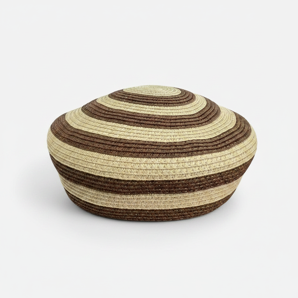Wanderlust Striped Straw Beret-2
