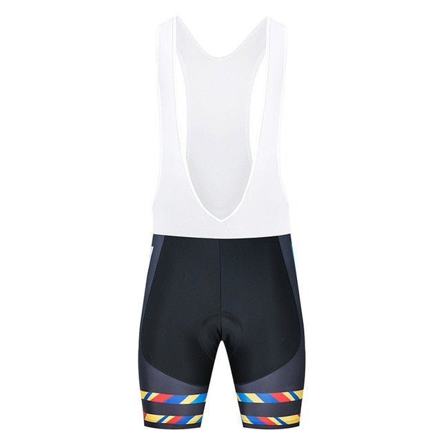 Men's yellow Colombia cycling jersey and shorts set with breathable gel pad — view 4
