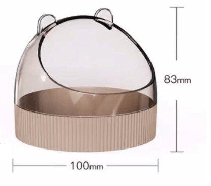 Colorful acrylic hamster food basin with elegant gold wire feeder attachment for small pet cages — view 5