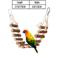 Colorful Melody Bird Toy with natural wood blocks, cotton rope, and bells for pet cage.