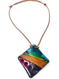 Abstract Geometric Pendant Necklace Handmade | Colorful Polymer Clay-2