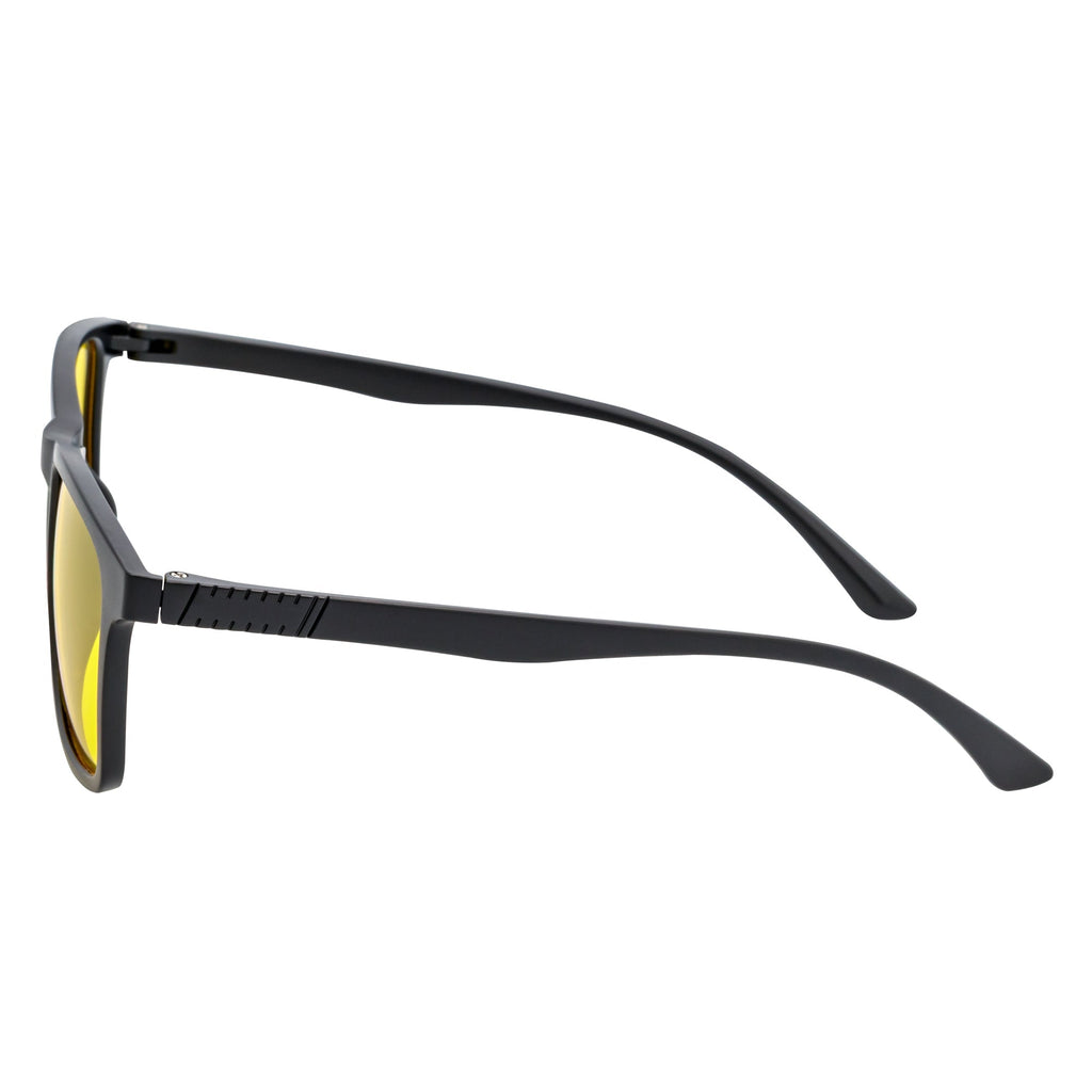COMMUTER - Polarized Horn Rimmed Sunglasses Matte Black Yellow-3