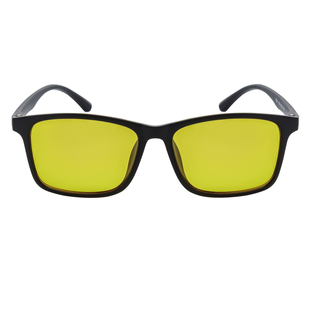 COMMUTER - Polarized Horn Rimmed Sunglasses Matte Black Yellow-2
