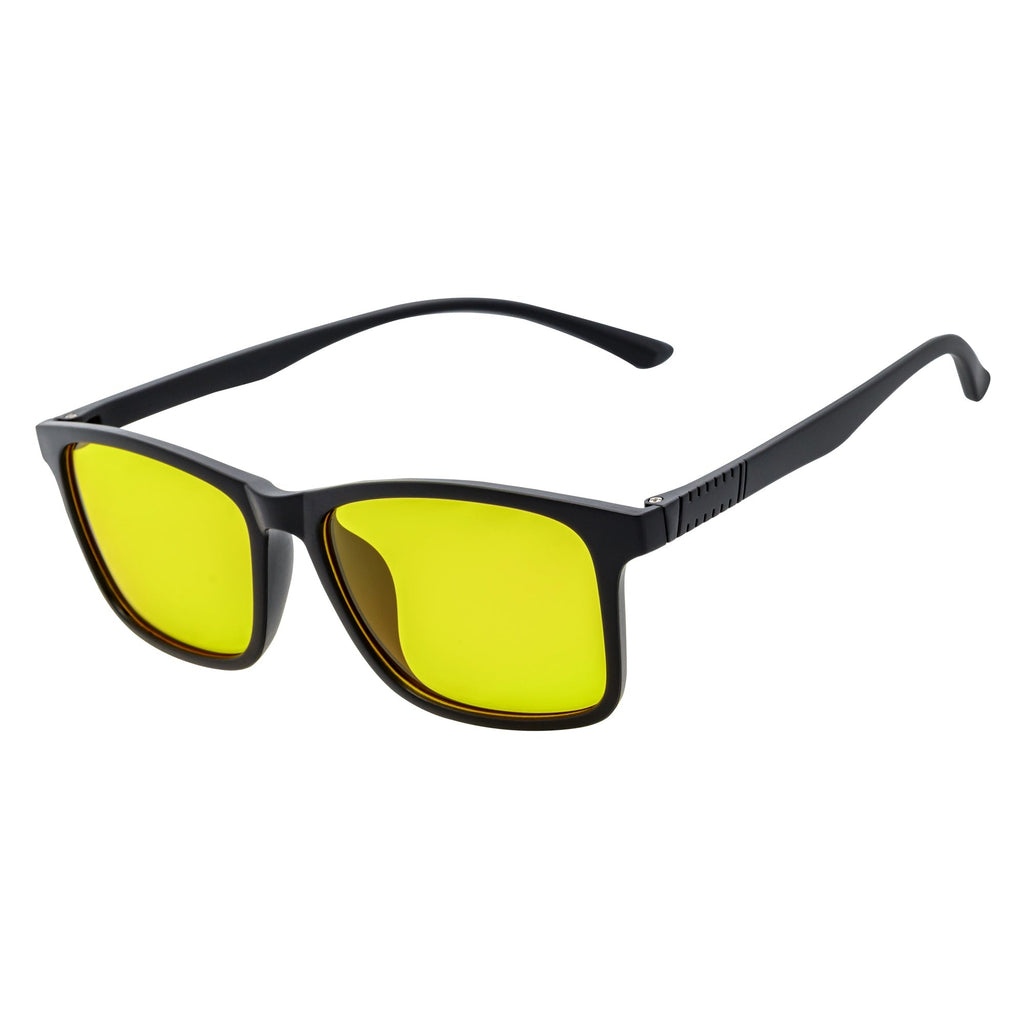 COMMUTER - Polarized Horn Rimmed Sunglasses Matte Black Yellow-1