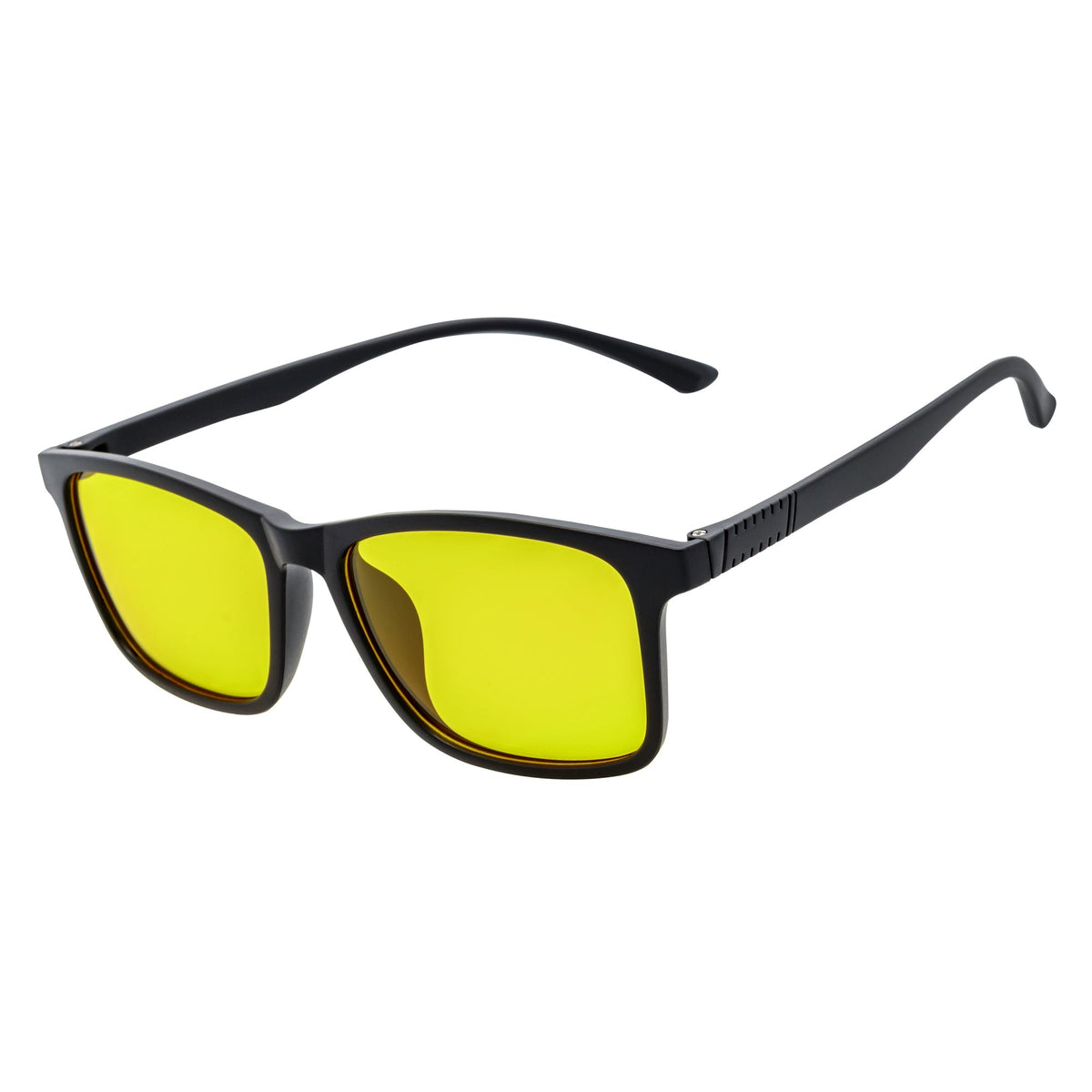 COMMUTER - Polarized Horn Rimmed Sunglasses Matte Black Yellow-1