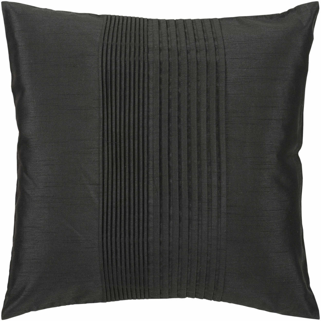 Compton black square throw pillow with a woven polyester texture for comfortable and stylish home decor.