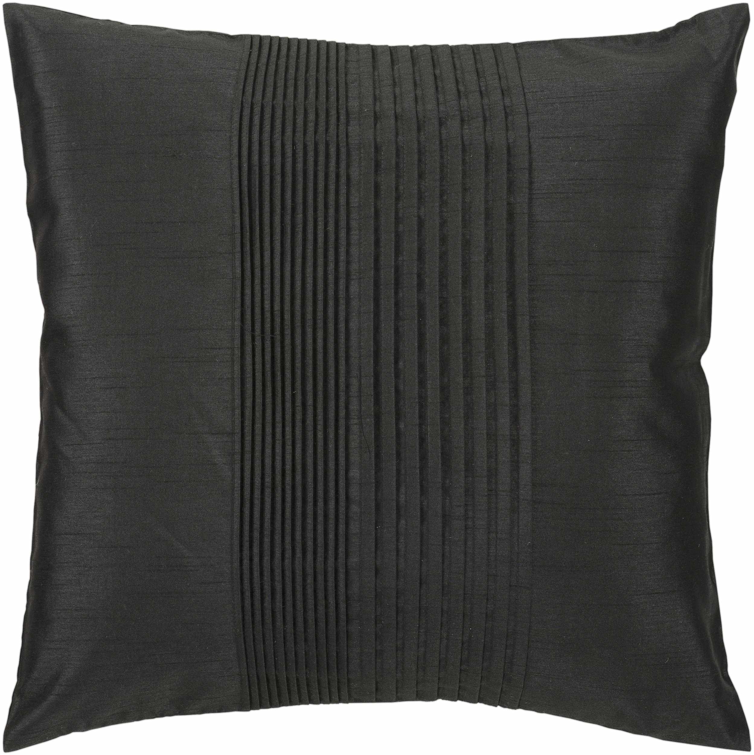 Compton black square throw pillow with a woven polyester texture for comfortable and stylish home decor.