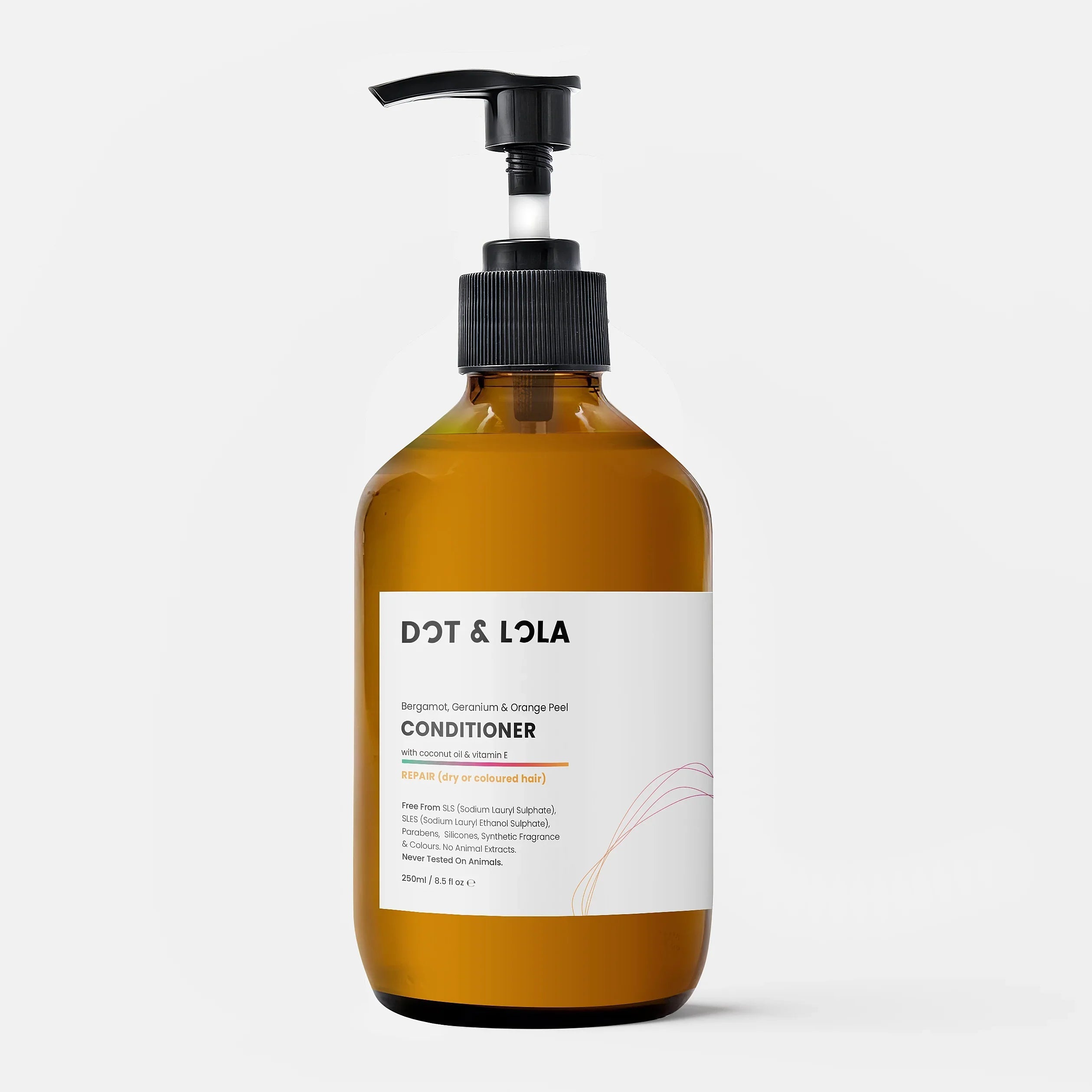 Repair conditioner for damaged hair bottle with natural botanicals, coconut oil, and bergamot extracts. — view 3