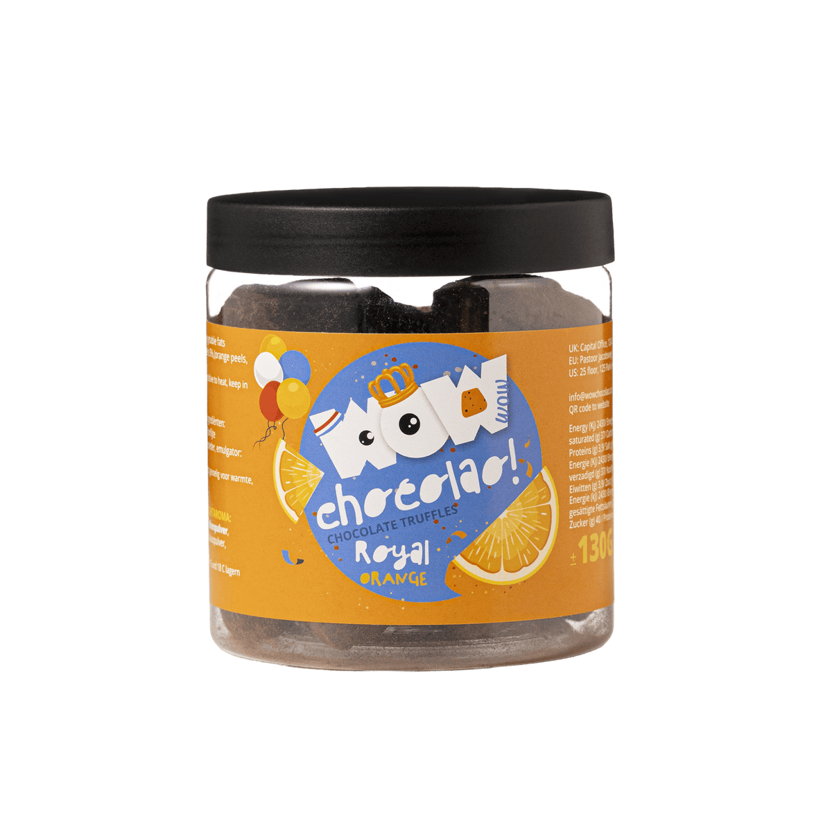 Confit Orange Kings Day Truffles Gift Jar 130g | Royal Orange Chocolate-1