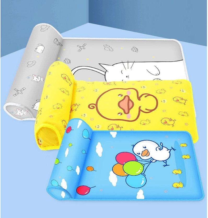 Cool Breeze pet comfort mat in sky blue with breathable ice silk and built-in pillow — view 5