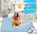 Coolpaws pet ice silk cooling pad in blue and pink for dogs and cats heat relief