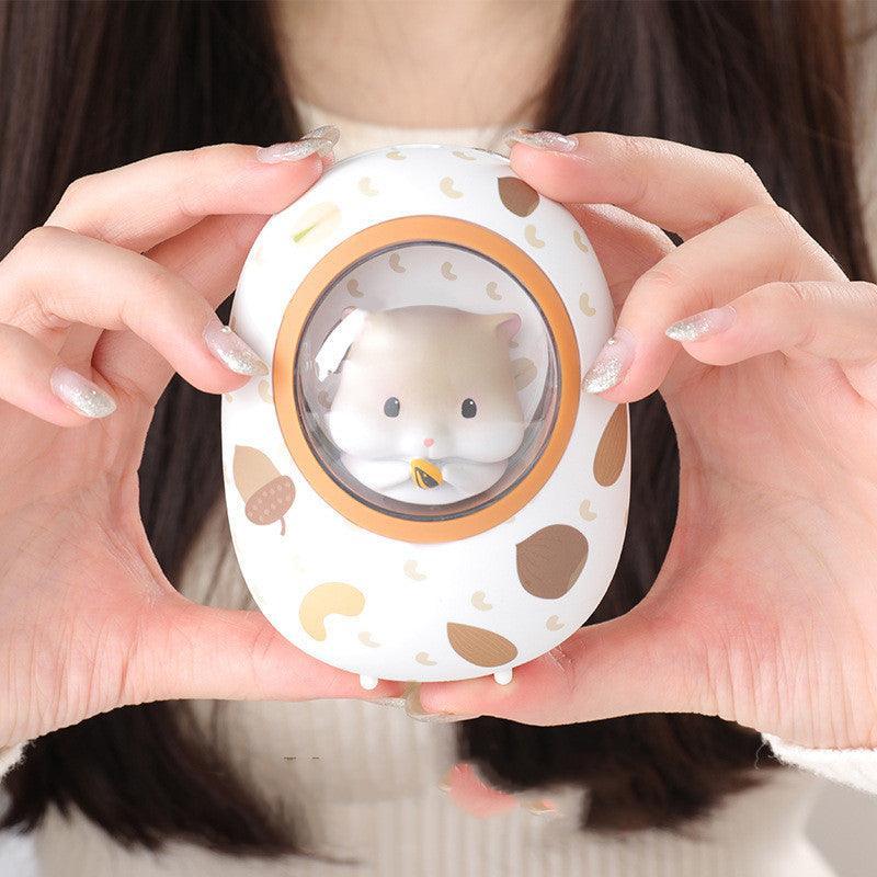 White space capsule portable hand warmer and power bank device made of aluminum alloy — view 4