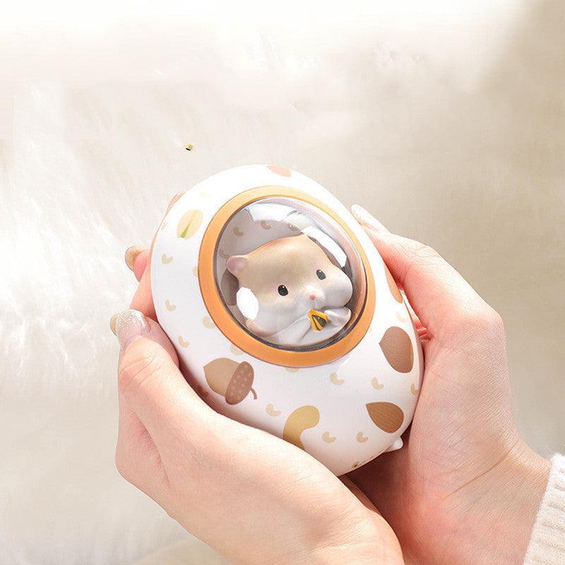 White space capsule portable hand warmer and power bank device made of aluminum alloy — view 5