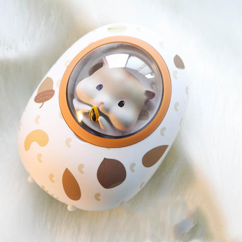 White space capsule portable hand warmer and power bank device made of aluminum alloy — view 3