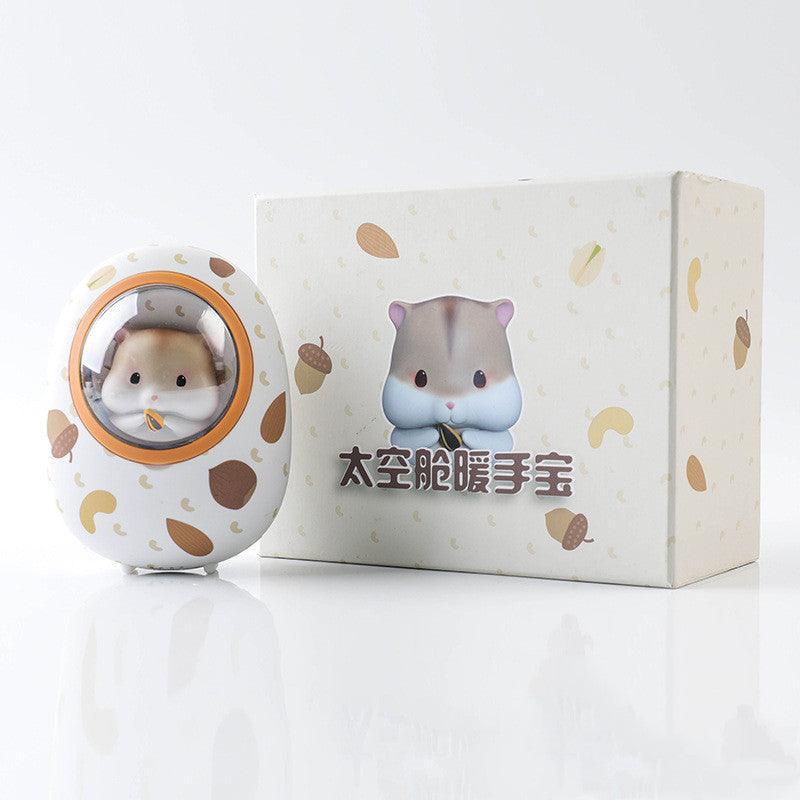 White space capsule portable hand warmer and power bank device made of aluminum alloy — view 2