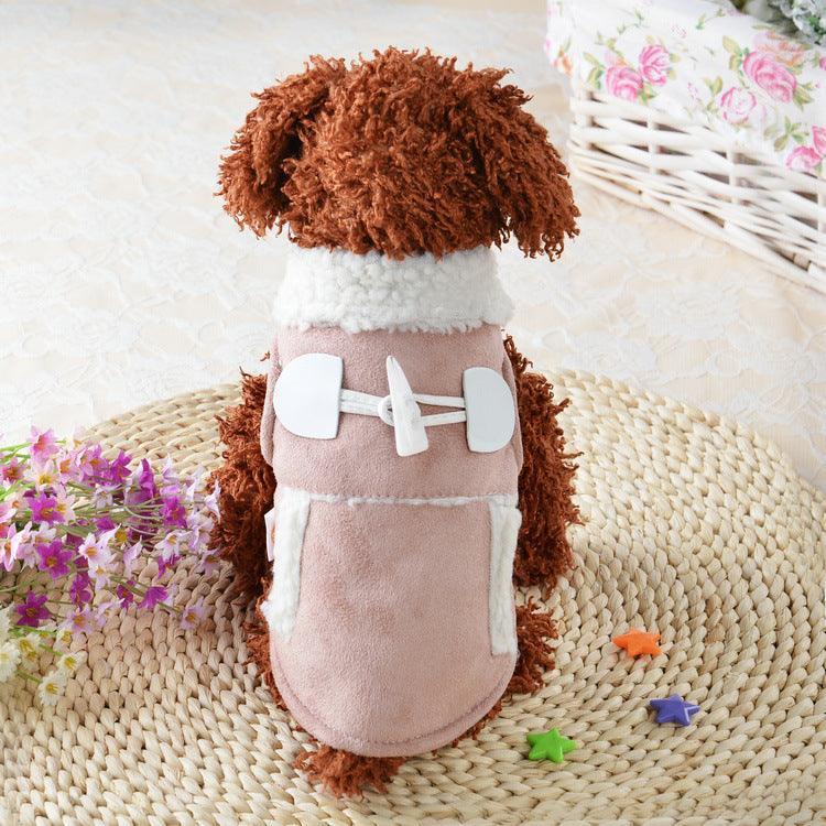 Cozy canine lamb velvet dog costume in plush white cloth with adjustable velcro straps — view 4