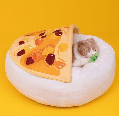 Cozy Curry Nest cat sleeping mat in soft cloth fabric with a quirky curry rice design. — view 3