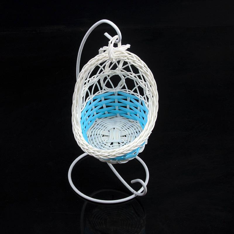 Cozy Haven plastic bird swing with sturdy iron frame base in a neutral color — view 5
