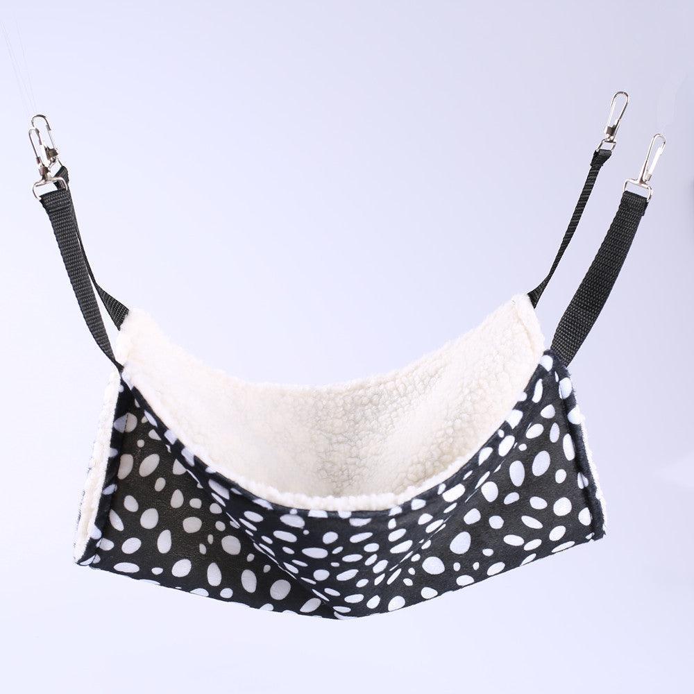 Cozy Haven cat hammock in stylish cloth pattern, a hanging elevated nest for indoor cats