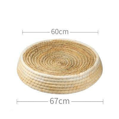 Cozy Haven handcrafted cat bed, woven straw and felt indoor cave house for small pets — view 4