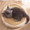 Cozy Haven handcrafted cat bed, woven straw and felt indoor cave house for small pets