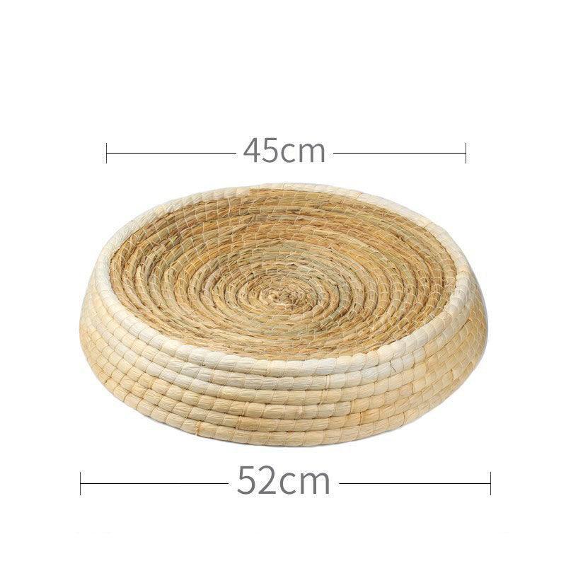 Cozy Haven handcrafted cat bed, woven straw and felt indoor cave house for small pets — view 2