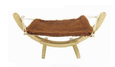 Cozy Paws wooden cat hammock bed with plush fabric resting surface and sturdy wall mounting — view 4