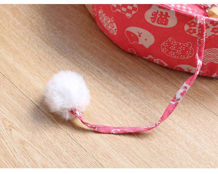 CozyCat cotton cat hammock bed in a square fabric design for comfortable feline window lounging — view 4