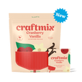 Cranberry Vanilla cocktail mix packet, premium holiday beverage blend in single serve packaging