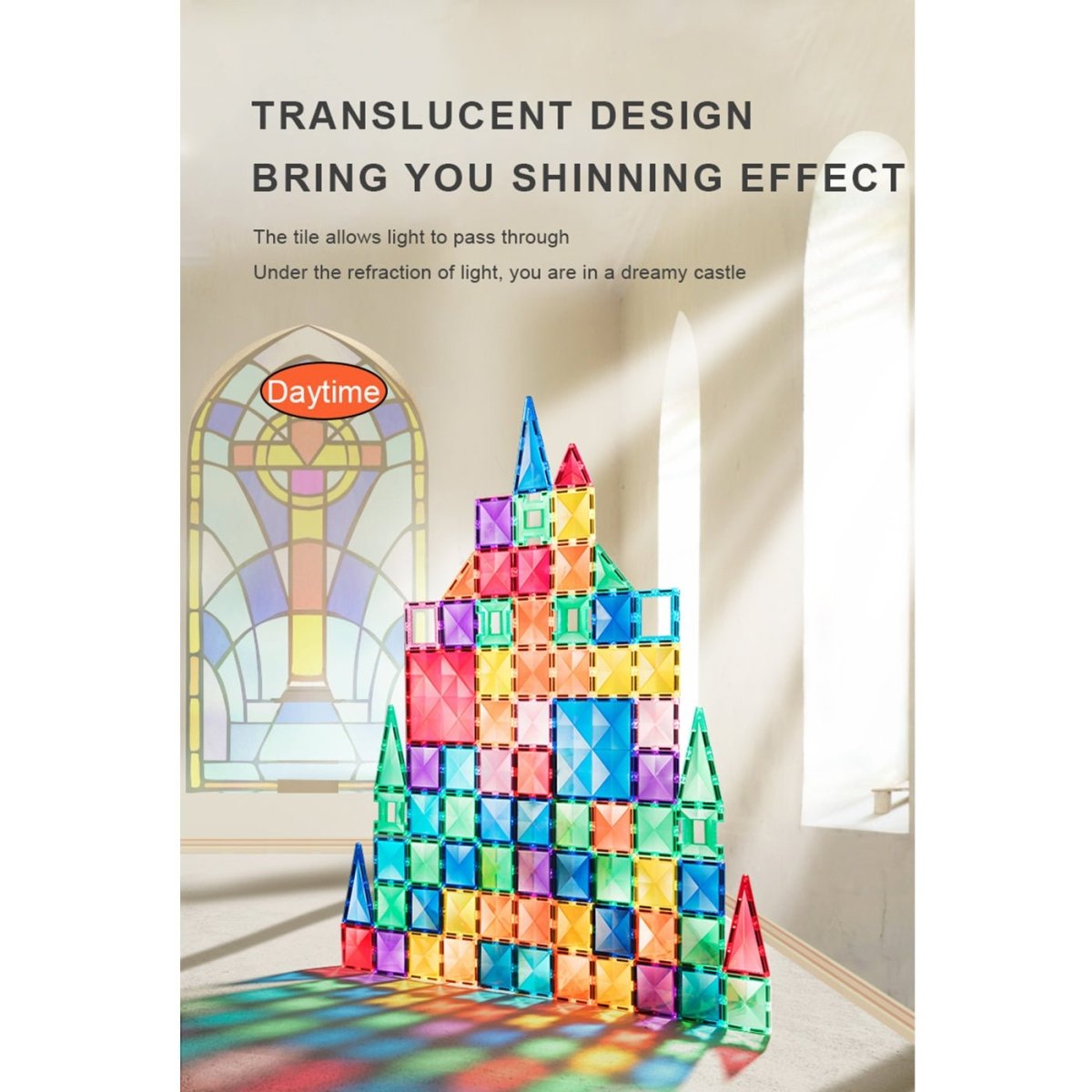 Creative Pack 100pcs Rainbow Magnetic Tiles-1