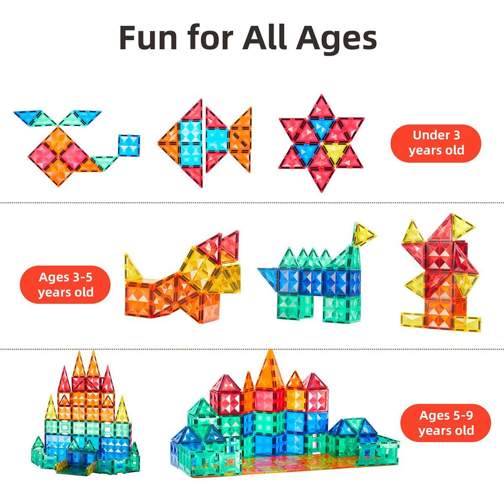 Creative Pack 100pcs Rainbow Magnetic Tiles-3