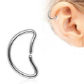 316L Stainless Steel Crescent Moon Cartilage Earring-0