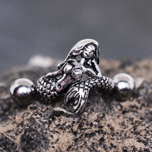 316L Stainless Steel Mermaid Cartilage Cuff Earring-0