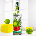 Cucumber jalapeño mojito mix in a 750ml glass bottle with natural green cocktail ingredients