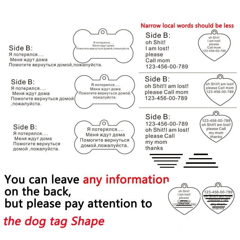 Custom engraved stainless steel pet ID tag with natural zircon chain for dogs and cats — view 4