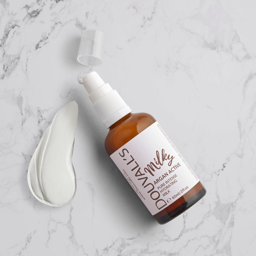 Organic milky argan active moisturiser in a 60ml bottle for daily facial hydration