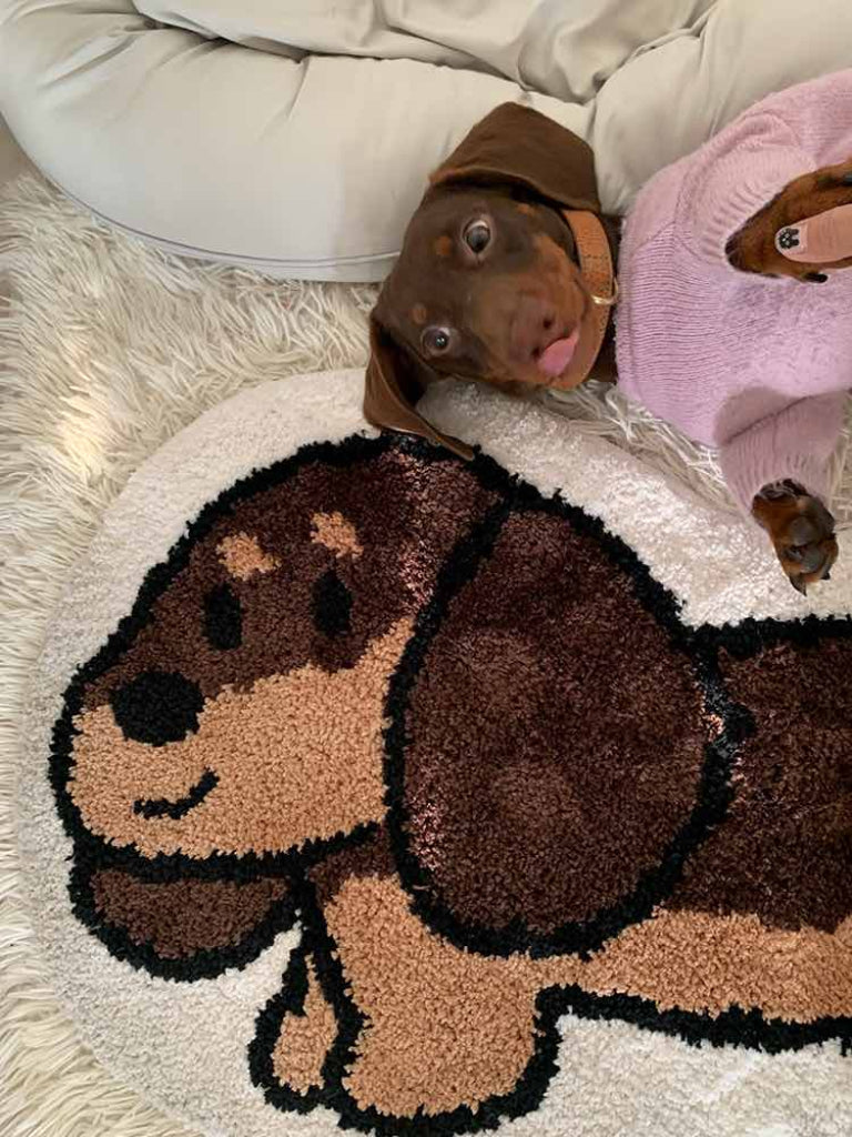 Ultra soft whimsical dachshund dog runner rug in a plush finish for hallways and bedrooms — view 3