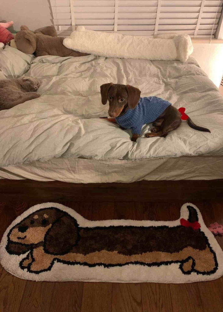 Ultra soft whimsical dachshund dog runner rug in a plush finish for hallways and bedrooms — view 5