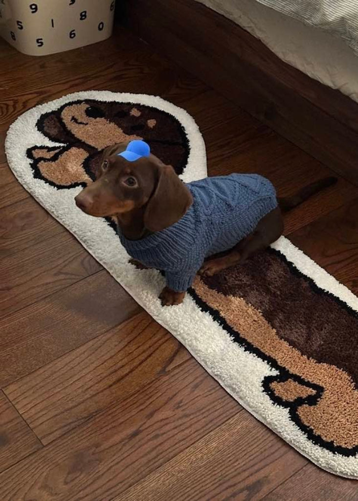 Ultra soft whimsical dachshund dog runner rug in a plush finish for hallways and bedrooms — view 2