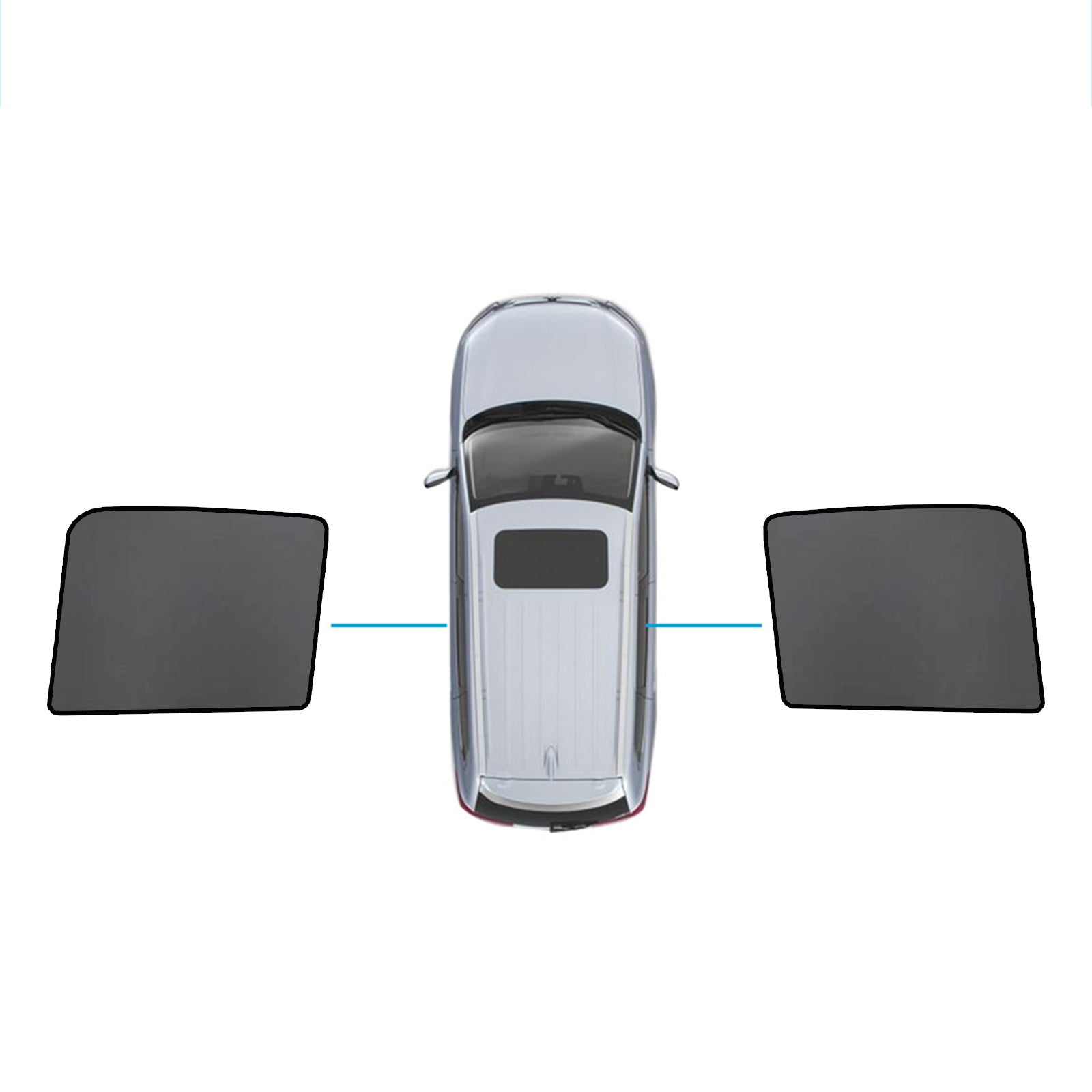 Black magnetic mesh car window sun shade installed on a Volvo XC40 front window — view 2