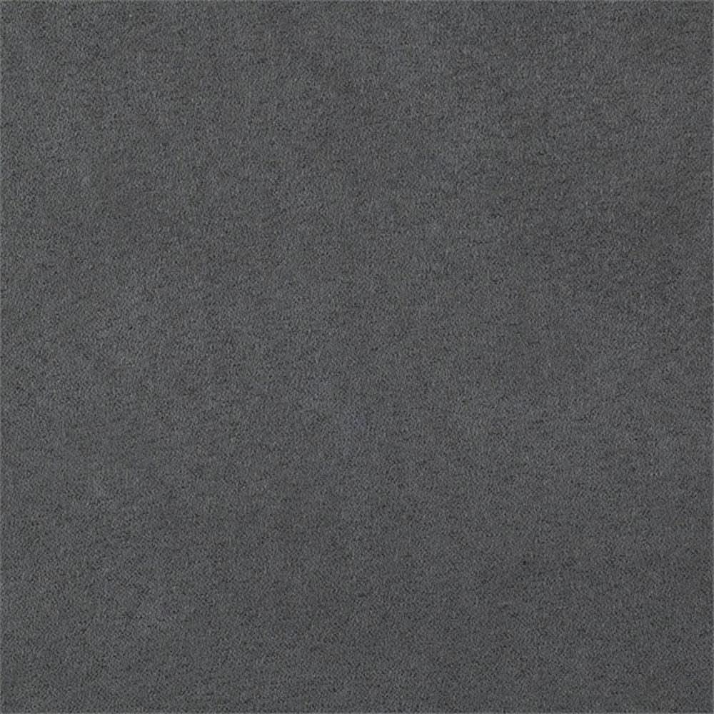 Dark gray microfiber storage ottoman with tufted top and faux wood feet — view 5