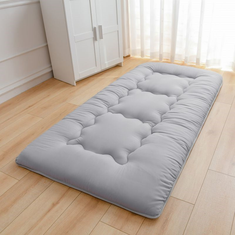 Grey foldable tatami floor futon mattress pad featuring a soft quilted surface for versatile use. — view 2