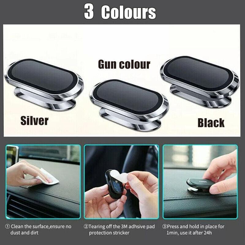 Universal magnetic dashboard car phone mount in black aluminum with 360 degree rotation capability — view 4