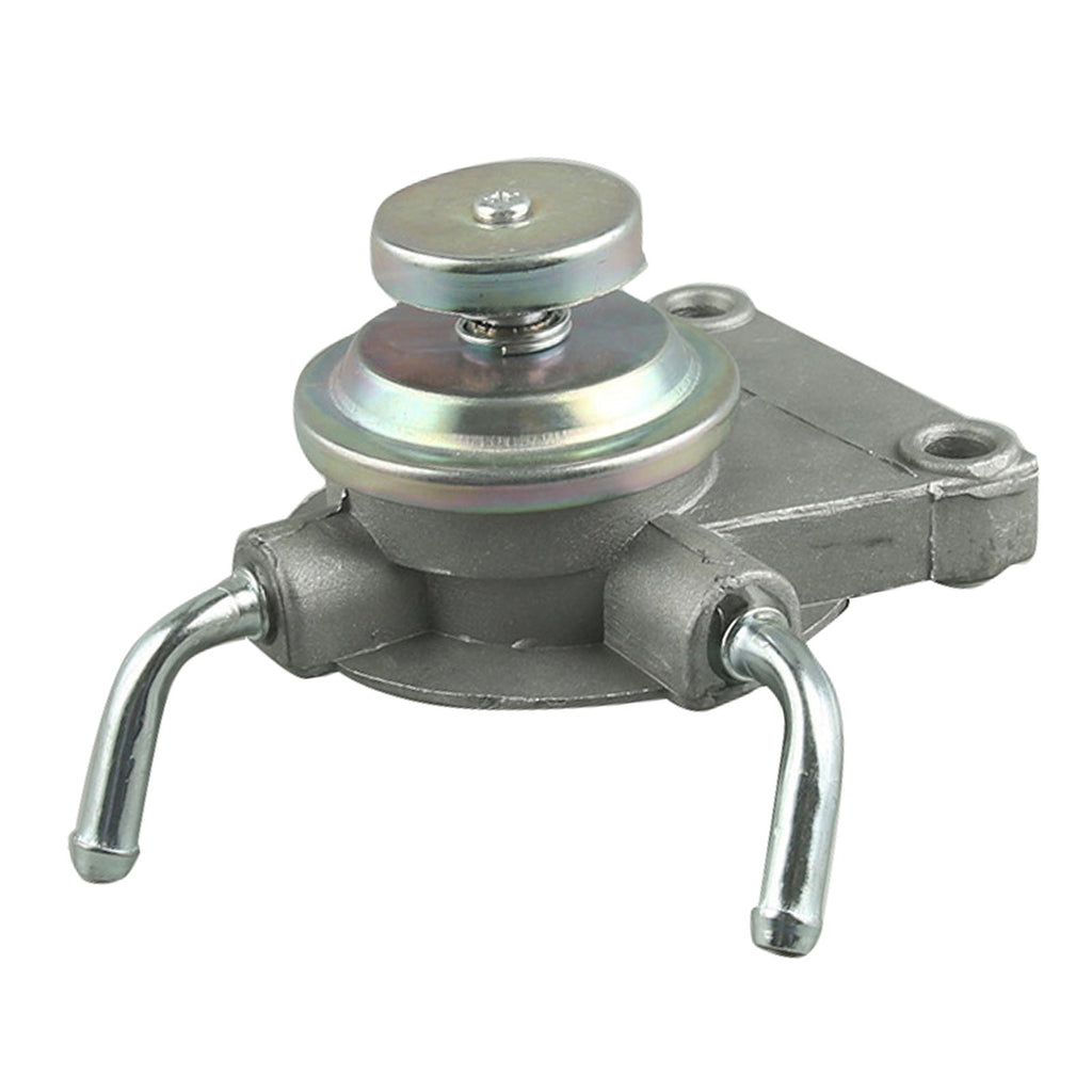 Heavy duty metal diesel fuel primer pump assembly with mounting bracket and hose connections