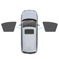 Black synthetic magnetic car window shades installed on a Mazda 6 vehicle door