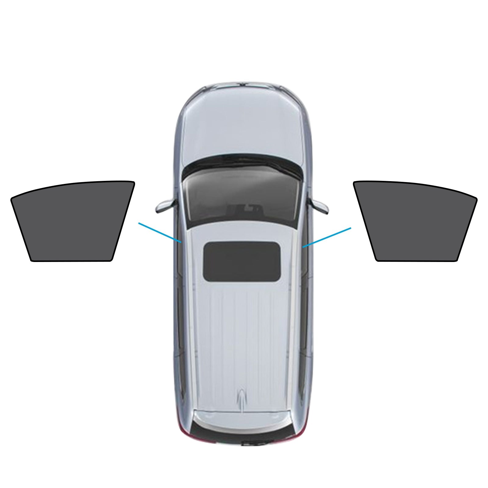 Black synthetic magnetic car window shades installed on a Mazda 6 vehicle door