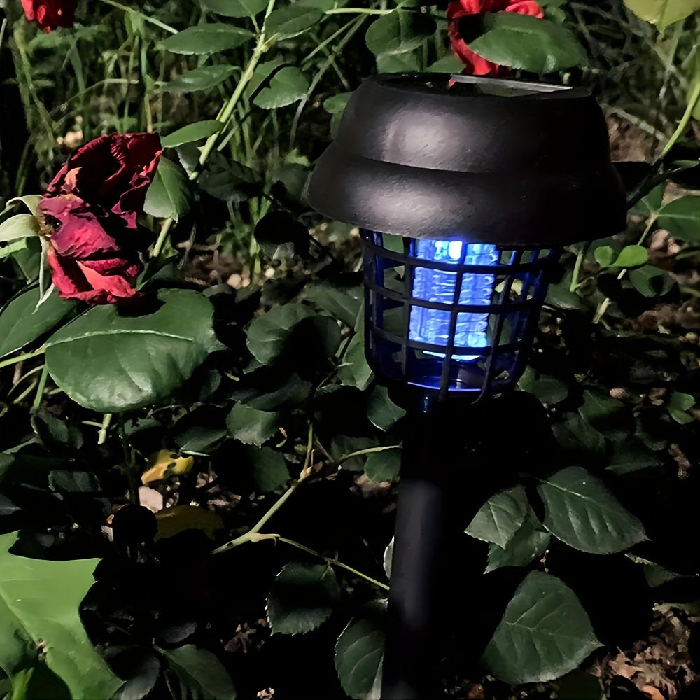 Four pack of black solar mosquito killer lights with UV technology for outdoor bug control — view 4