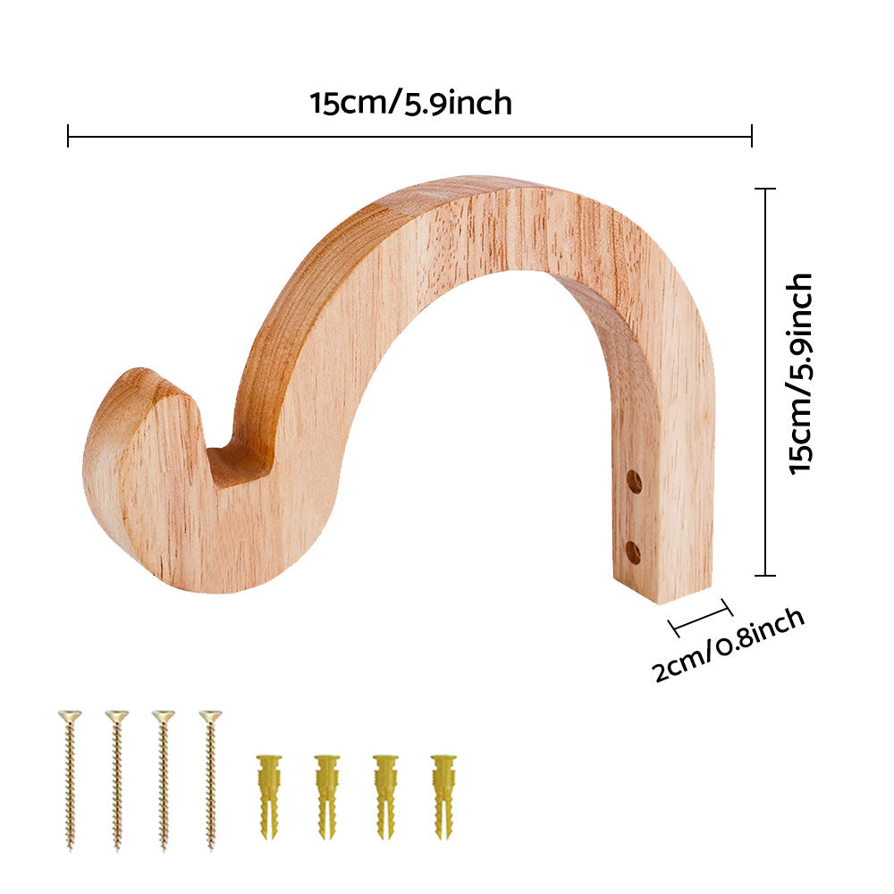 Natural log color wooden wall plant hanger hook for indoor and outdoor hanging baskets — view 4