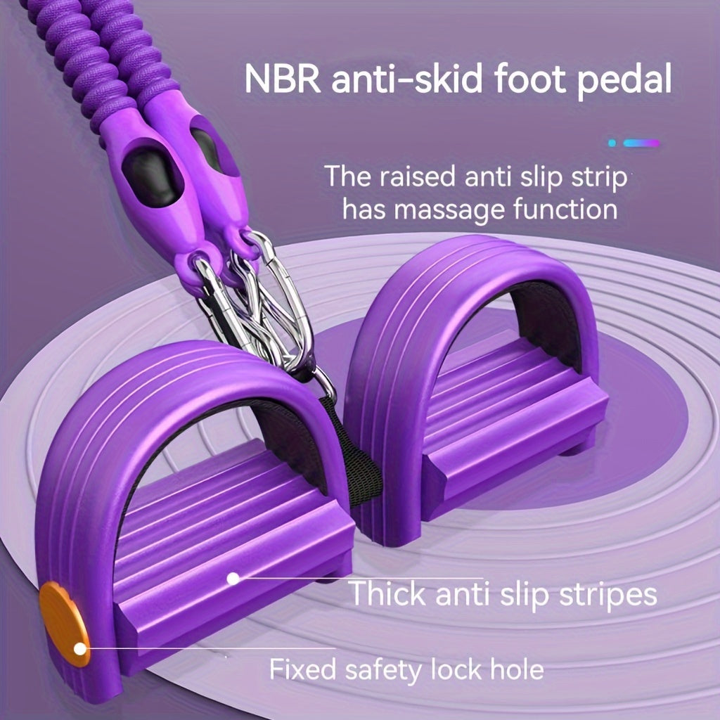 Purple TPE pedal resistance band for home fitness and full body workouts — view 4