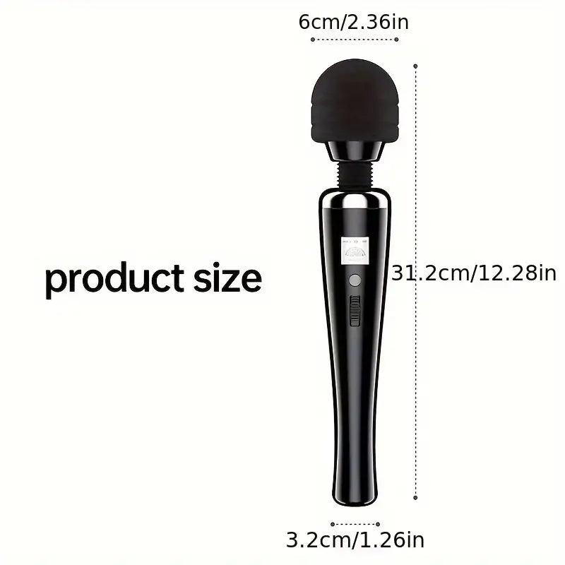 Black high-frequency portable handheld deep tissue massager for full body muscle relief and relaxation — view 2